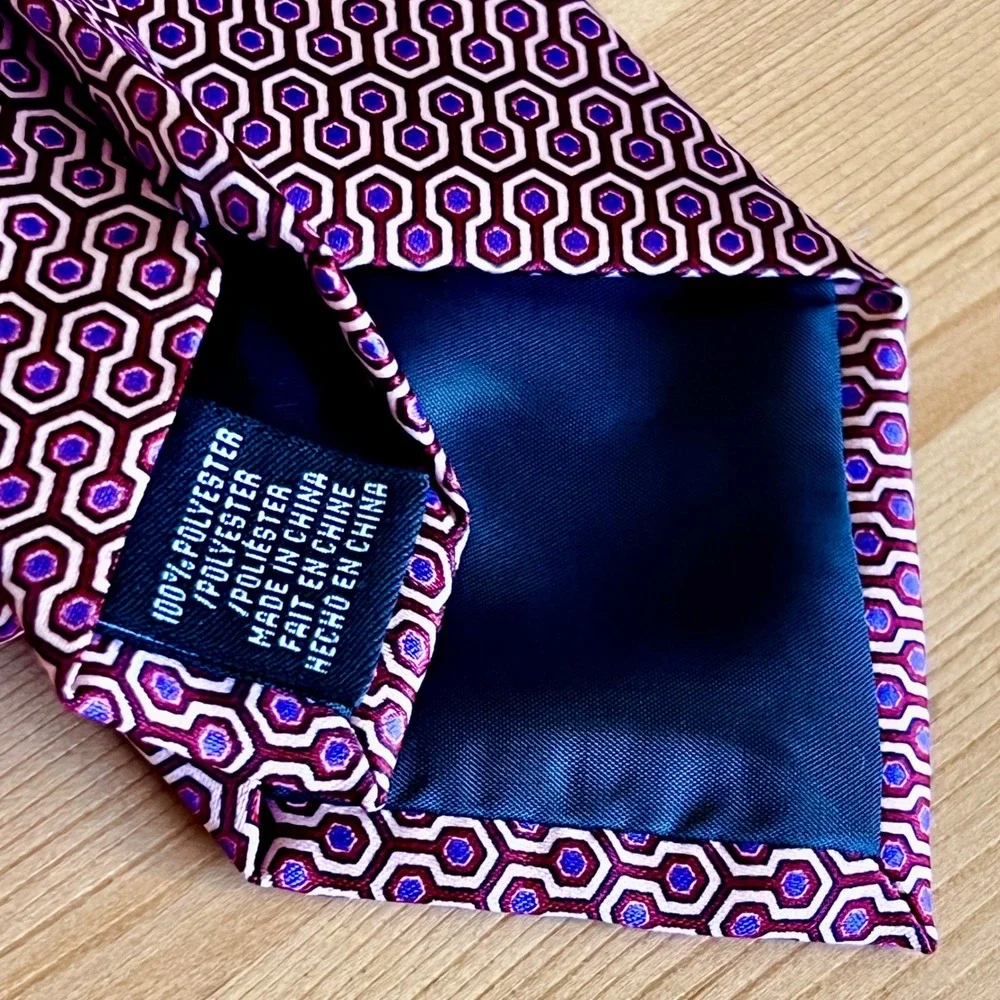Perry Ellis Portfolio Necktie Geometric Purple Red Pattern 0022 MSRP‎ $55.00